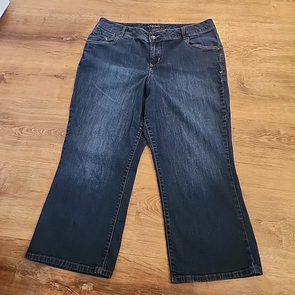 Lane Bryant Cropped Jeans Women's Size 20 Dark Wash High 12" Rise Stretch - Picture 10 of 12